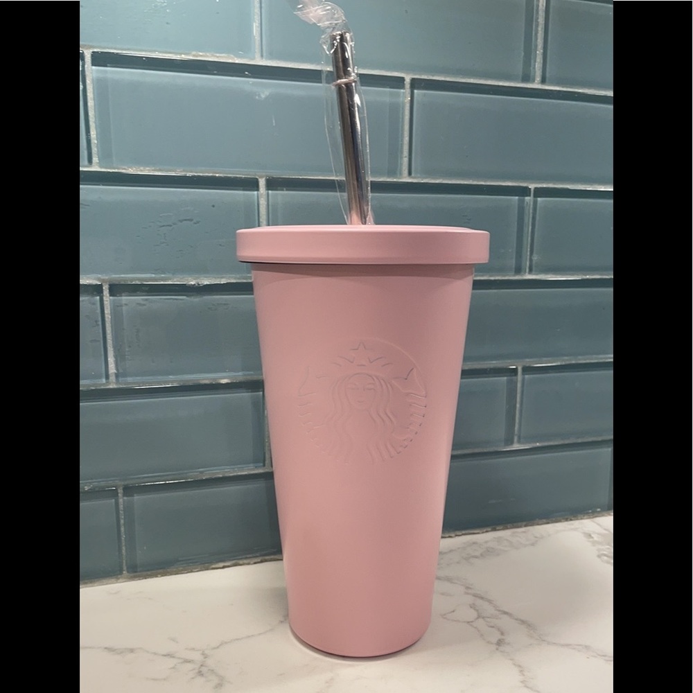 Starbucks Matte Pink Stainless Steel 16floz Rare HTF 2016 Tumbler NEW HTF